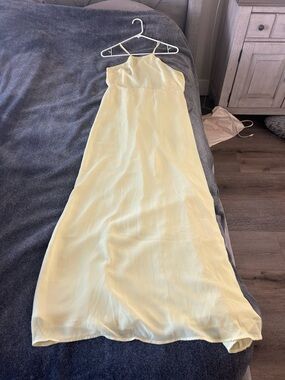 Forever 21 Light Yellow Spaghetti-Strap Maxi Dress